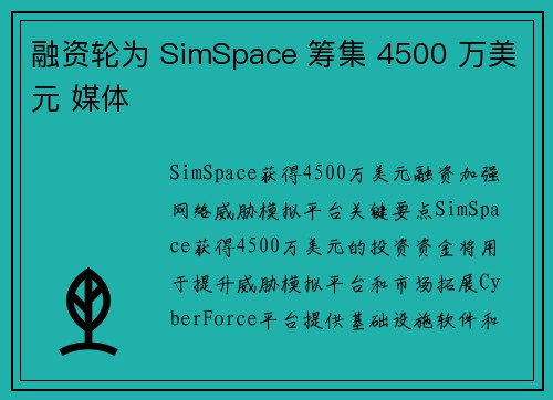融资轮为 SimSpace 筹集 4500 万美元 媒体