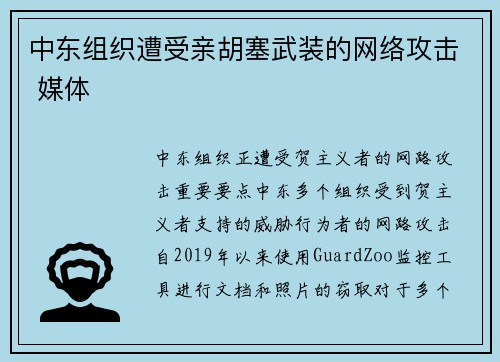 中东组织遭受亲胡塞武装的网络攻击 媒体